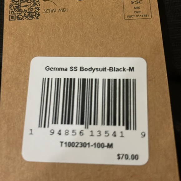 TOAD & CO GEMMA SS BODYSUIT BLACK - M - Picture 4 of 5